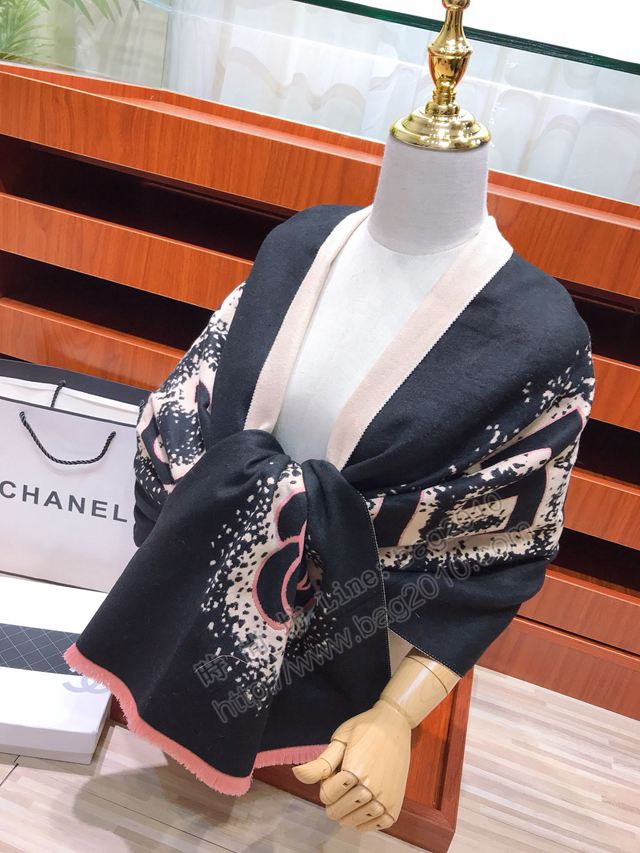 CHANEL圍巾 2019年新品素雅山茶花 香奈兒羊絨混紡長圍巾 CHANEL女圍巾  llwj6611